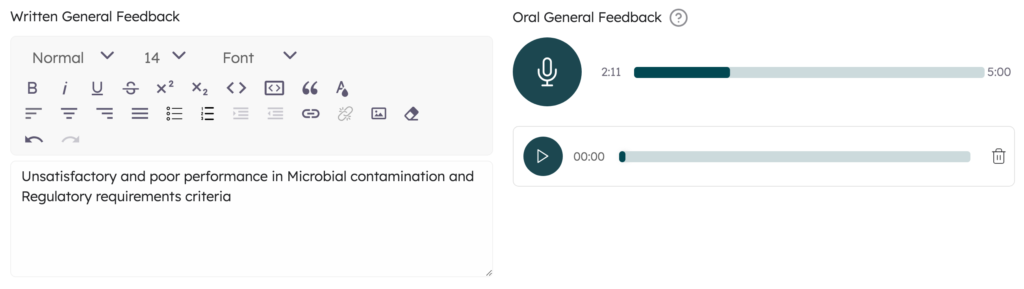 oral feedback